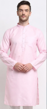 Plain Pink Men's Kurta